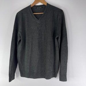 BRITCHES Men Gray Merino Wool Blend V Neck Knit Pullover Sweater